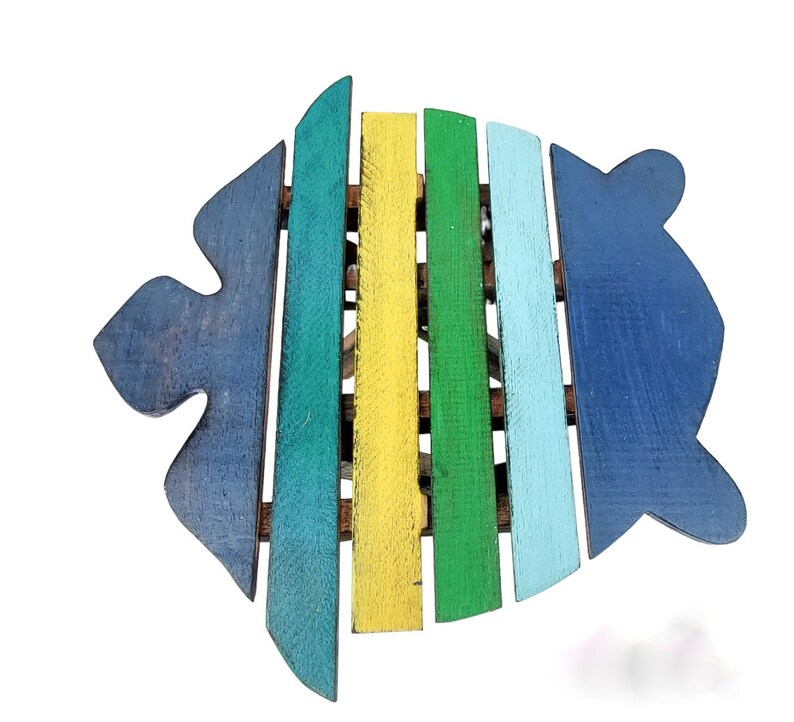 Rustic Turtle Table Unusual Folding Rustic Turtle Table Blue Green Yellow Shabby Chic Table ...