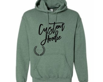 Custom Hoodie | Port & Co, Gildan, Bella Hoodie | Read Item Details below | SINGLE color text/image + 1 edit | Hand weeded Vinyl