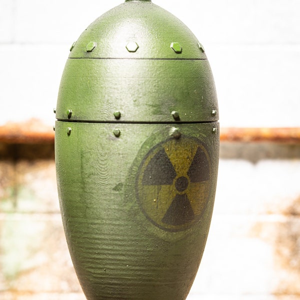 1:12 scale Miniature Military Prop STL digital File.  Fat man style military 3d printed WW2 nuclear bomb