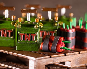 1:12 scale Miniature TNT detonator replica toy prop for diorama