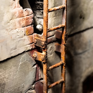 1:12 scale Detailed digital STL file industrial  style steel ladder fire escape dollhouse diorama