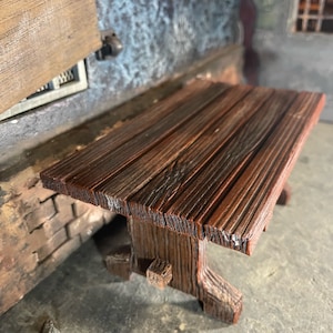 Heavy wood grained table medieval style FDM printed detailed dollhouse diorama furniture