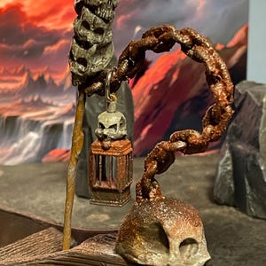 1:12 scale fantasy wooden medieval style mythical boat with accessories lantern and skiff pole