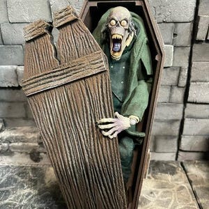 1:12 scale coffin with lid graveyard coffin miniature toy photography decoration