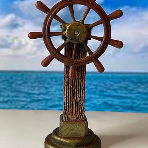 1:12 Scale Captain's Wheel Miniature Resin Printed Mariner Wheel