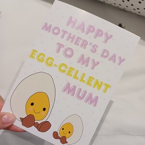 Happy Mother's day to my eggcellent mum Card, egg spring cuddly easter food toy fruit gift mum mother cute minimal funny punny