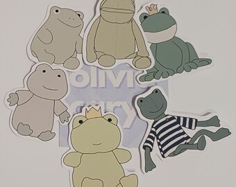 Cute Frog Stickers for laptops scrapbooking gifts cards green amusable soft cuddly toy gift for her him boyfriend girlfriend decorate