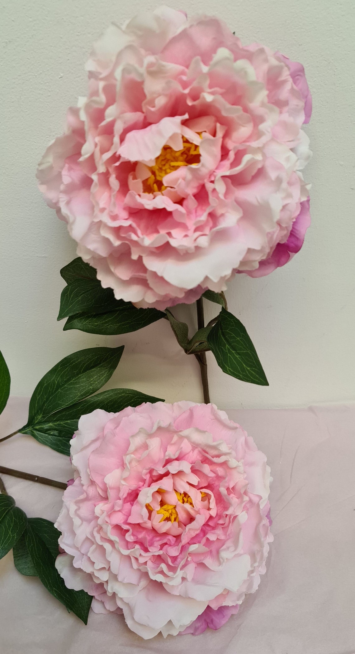 Large Pink Peony Stems. Faux Floral Peonies. Etsy UK