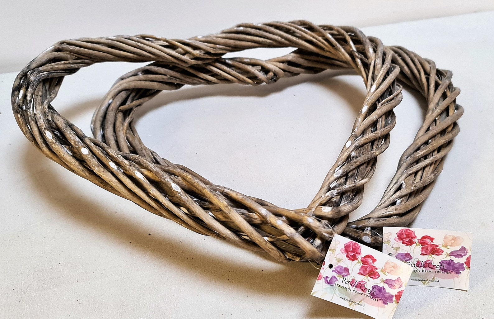 40cm Wicker Heart Shaped Wreath. Stripped Wicker Ring. Arts & Etsy