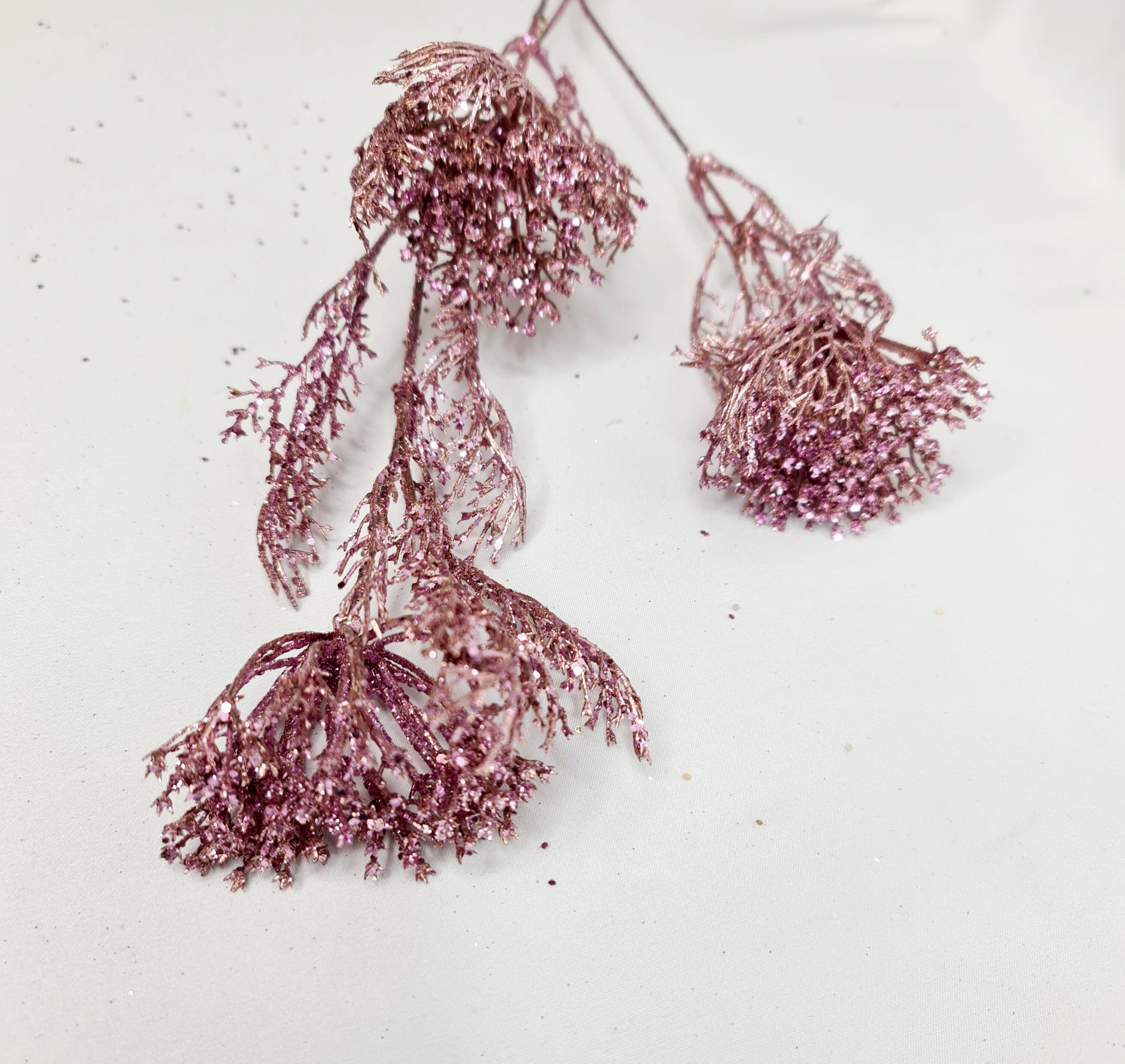 Glittered Dill Sprays. Artificial Glitter Flowers. Craft Etsy UK