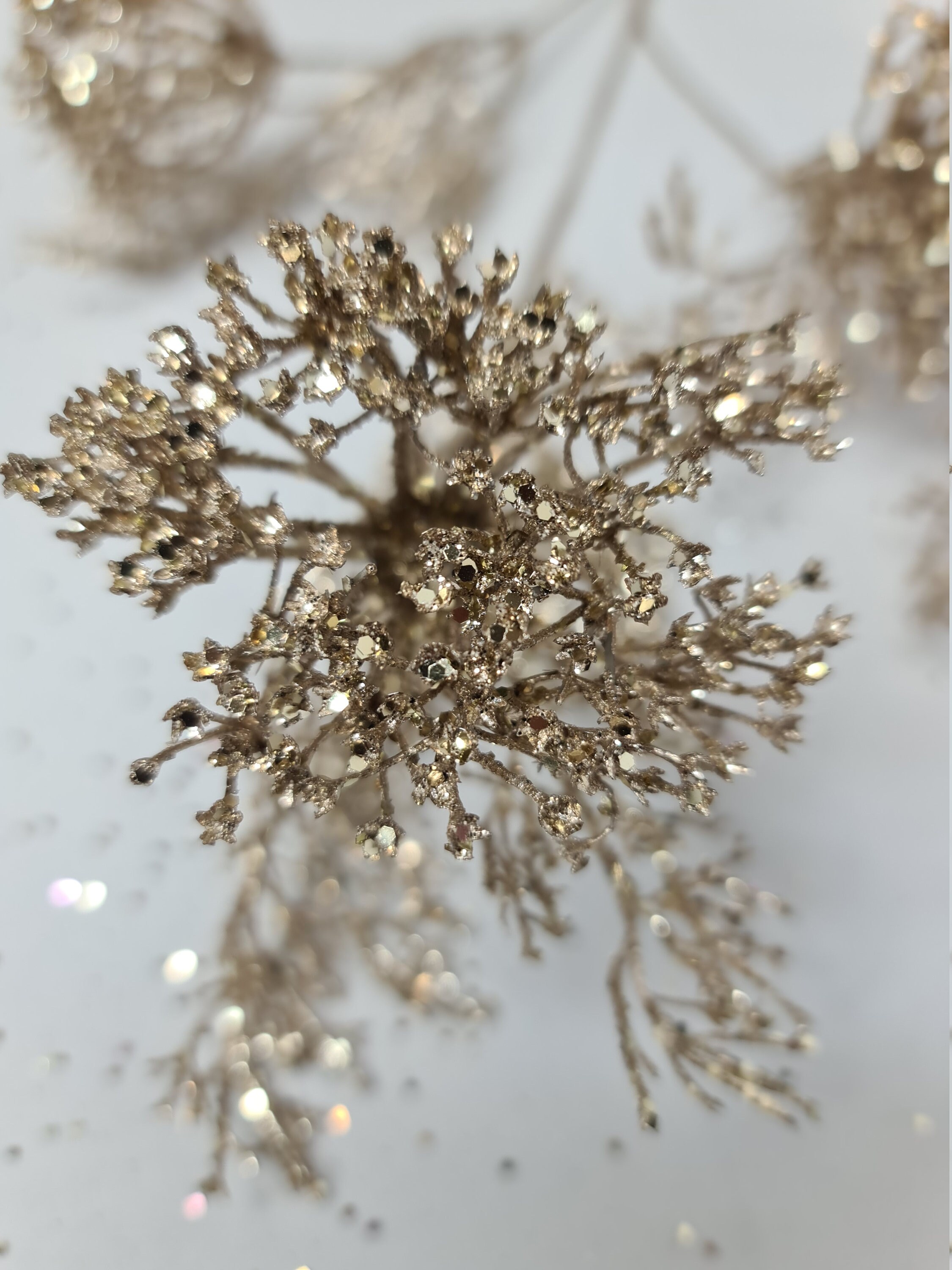 Glittered Dill Sprays. Artificial Glitter Flowers. Craft Etsy UK