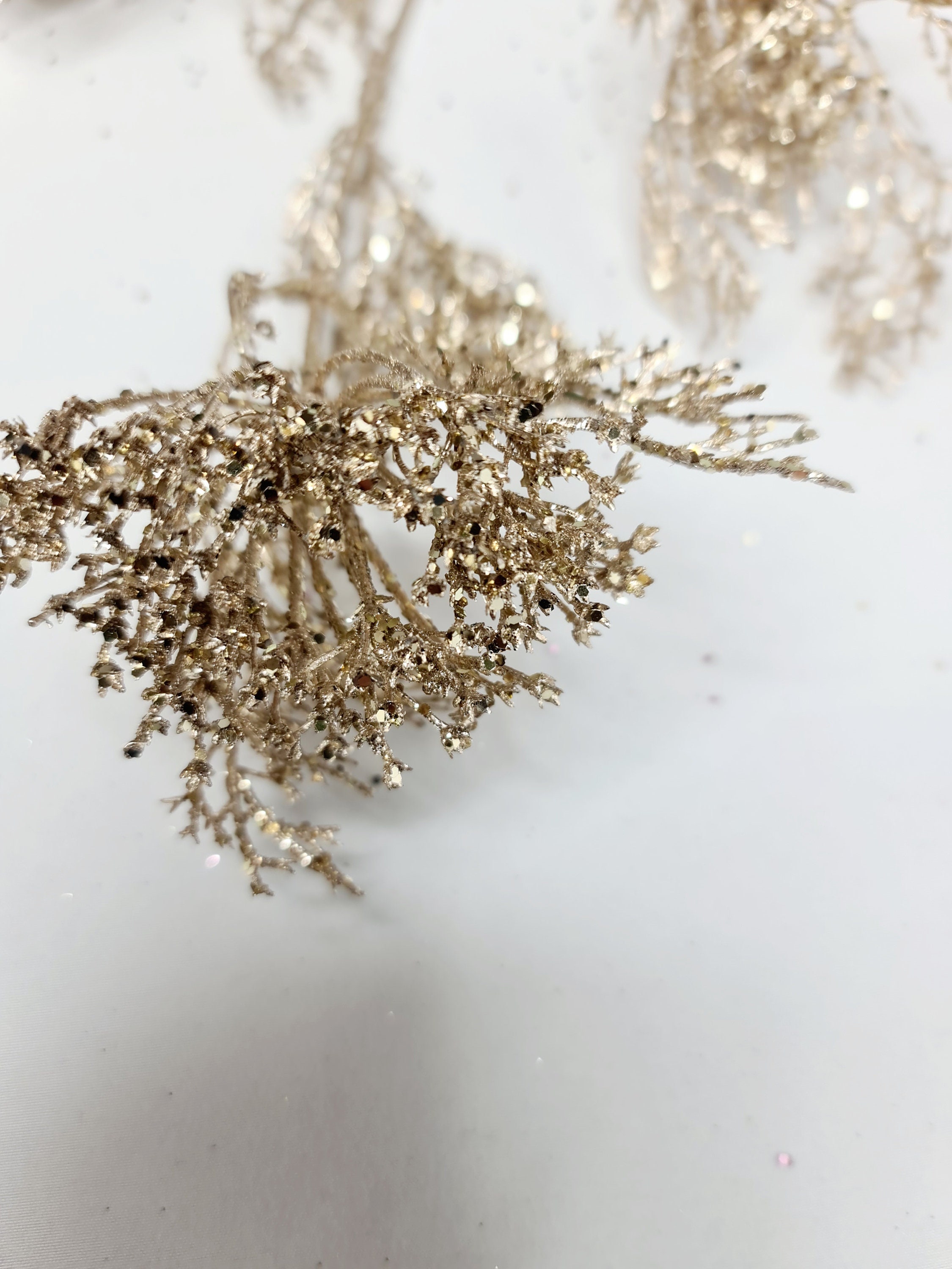 Glittered Dill Sprays. Artificial Glitter Flowers. Craft Etsy UK