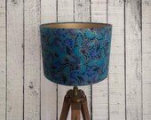 Teal Plume Peacock lampshade by timeless treasures