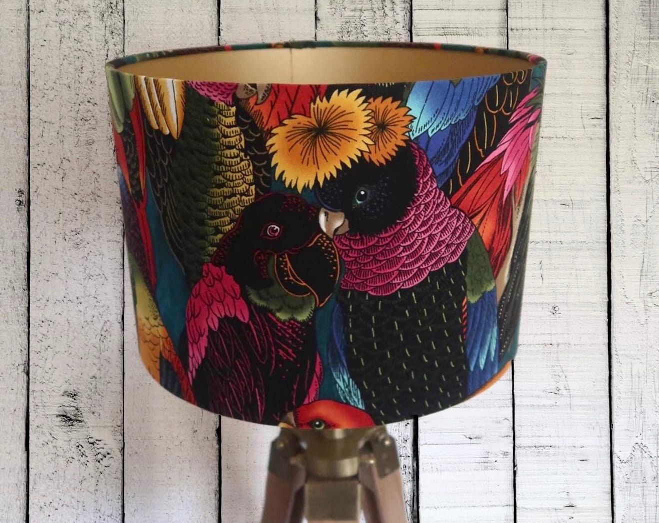 Tropical Birds Lamp Shade 30cm wide also available in Etsy