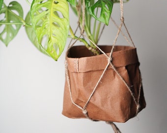 hanging flower pot made of washable paper in different colors and sizes