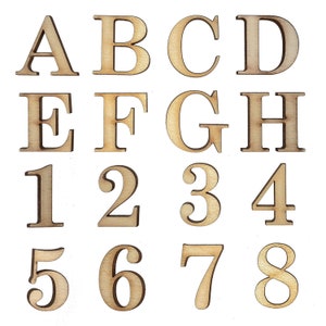 Letras de madera de Georgia, grandes, pequeñas, de 2 a 40 cm, 4 mm de grosor, para manualidades, letreros de pared extra grandes, para el hogar, cualquier letra, número o símbolo
