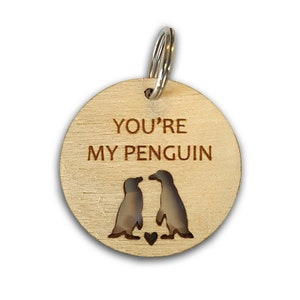 Valentine's Keyring Gift for Boyfriend Girlfriend, Personalised Valentines Gift, You're My Penguin, Valentine Gift For Him Her Penguin Lover