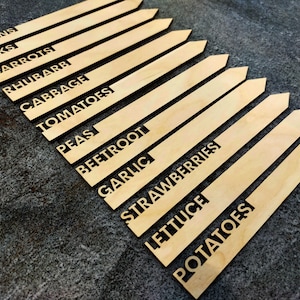 Eco Friendly Vegetable, Herb, and Plant Garden Markers Tags. Great as Bulb and Flower Stakes. Can be Personalised. Custom Gift.