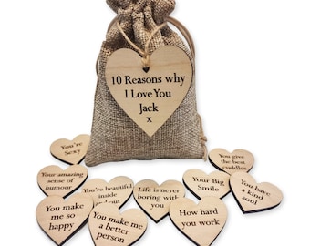 Personalised Bag of Reasons Why I Love You - Romantic Gift For Someone Special - Wedding - Anniversary - Valentine&#39;s Day - Birthday