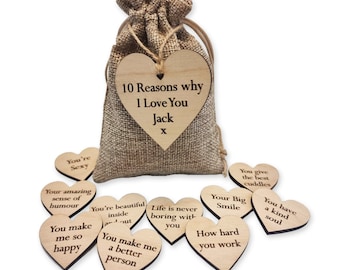 Personalised Bag of Reasons Why I Love You - Romantic Gift For Someone Special - Wedding - Anniversary - Valentine's Day - Birthday