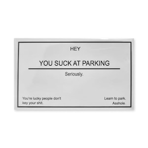 Je bent slecht in parkeren, serieus. Pak van 10 kaarten. Vaderdagcadeau. Extra zware glanzende voorraad. Grappige verjaardagsgag cadeau. Slechte parkeermelding.