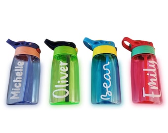Gourdes pour enfants/bouteilles avec couvercle rabattable et paille/bouteilles d'eau pour enfants/gobelets personnalisés pour enfants/bouteilles d'eau pour enfants/rentrée des classes