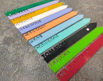 Etichette segnaposto per ortaggi, erbe aromatiche e piante da giardino. Ottime anche come paletti per bulbi e fiori. Adatte sia per interni che per esterni. Un regalo personalizzato.