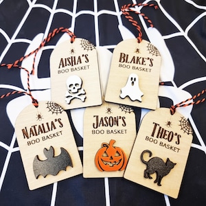 Étiquette de panier d'Halloween Panier Boo Lune Cadeaux d ...