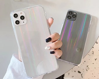 Holographic Transparent Case For Iphone 13 12 11 Pro Max Case Etsy