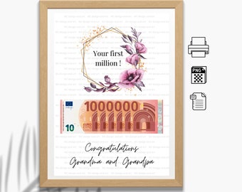 Geldgeschenk PDF "Your first million" /Sofortdownload /Geburtstag /Schulabschluss / Geschenk für jeden Anlass /Oma/Opa /DIY/Gutschein