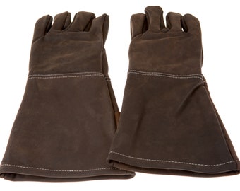 Alpenleder Grillhandschuhe Leder, Naturleder, Wildleder, BBQ Handschuh