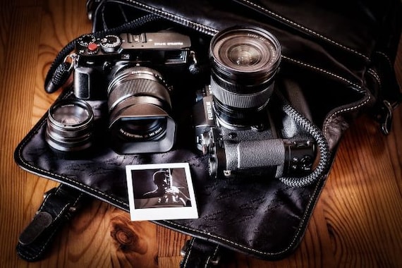 Alpenleder Kameratasche PRESSE, Camera Case, vegetabil gegerbtes Leder, Ledertasche