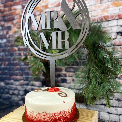 Mr. and Mr. Cake Topper - Gay Wedding Cake Topper - LGBT Wedding Cake - Male - Mister and Mister