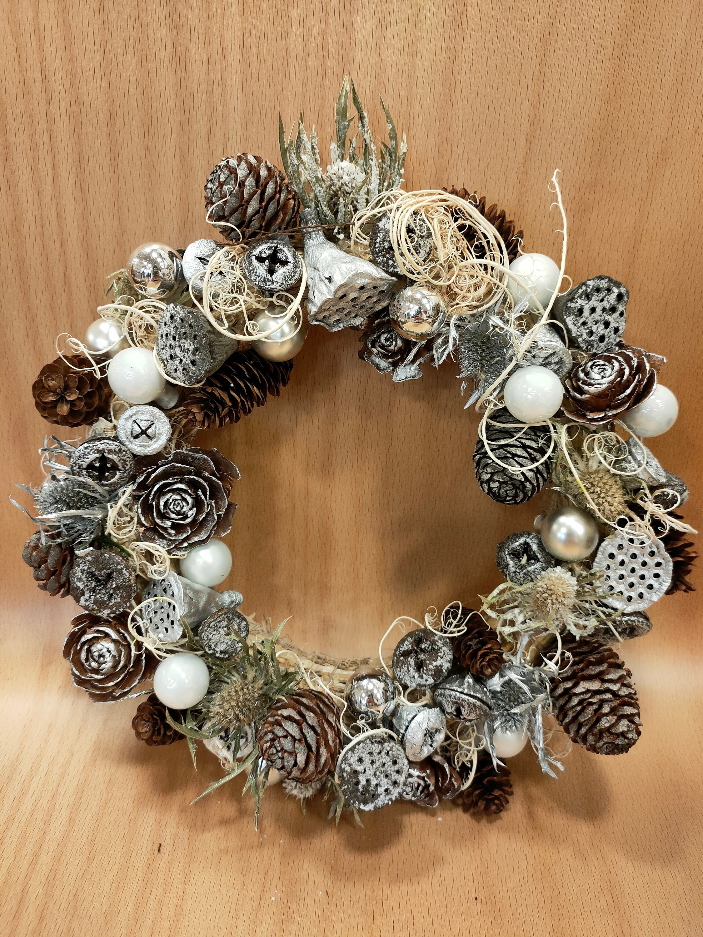 Couronne de Noël Argentée