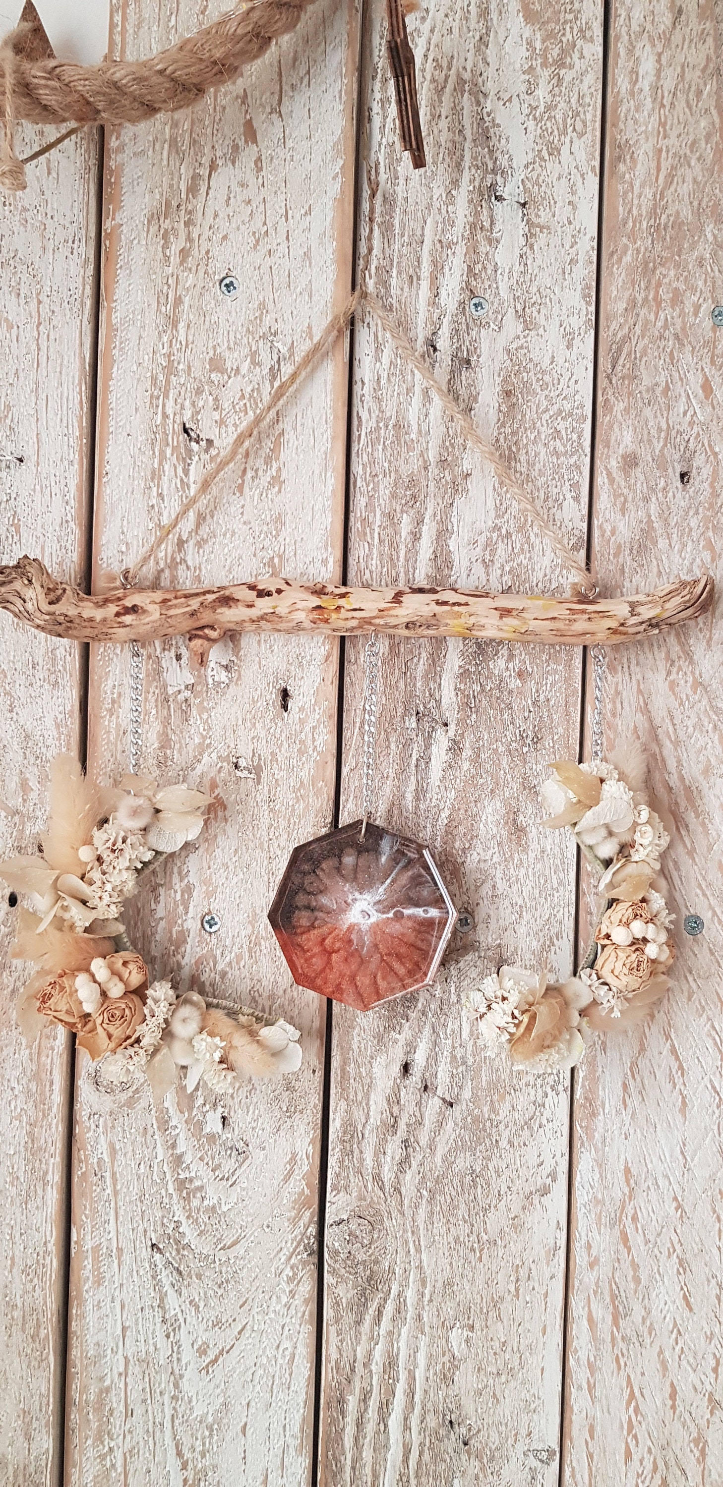 Mobile Mural en Fleurs Séchées