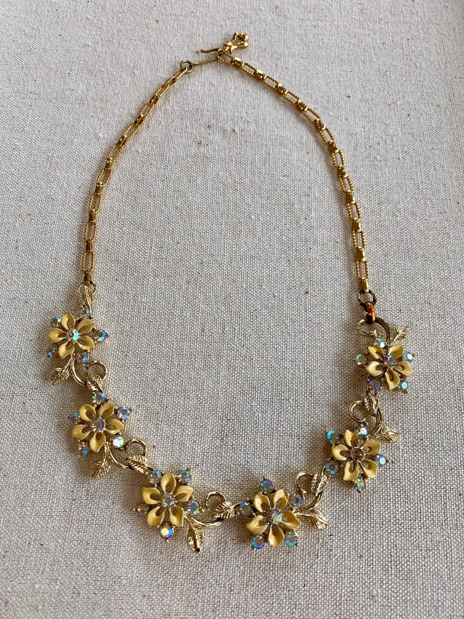 Star Novelty Jewelry Co. enamel painted and rhinestone flower Etsy
