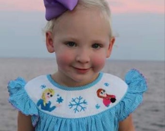 elsa smocked dress