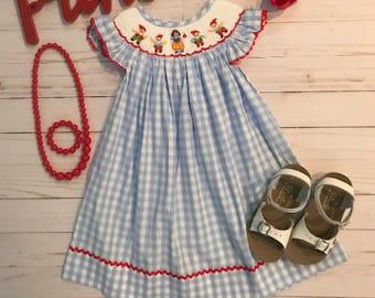 Smocked A Lot Princess Pink Gingham Dress Birthday Cinderella Belle Snow White