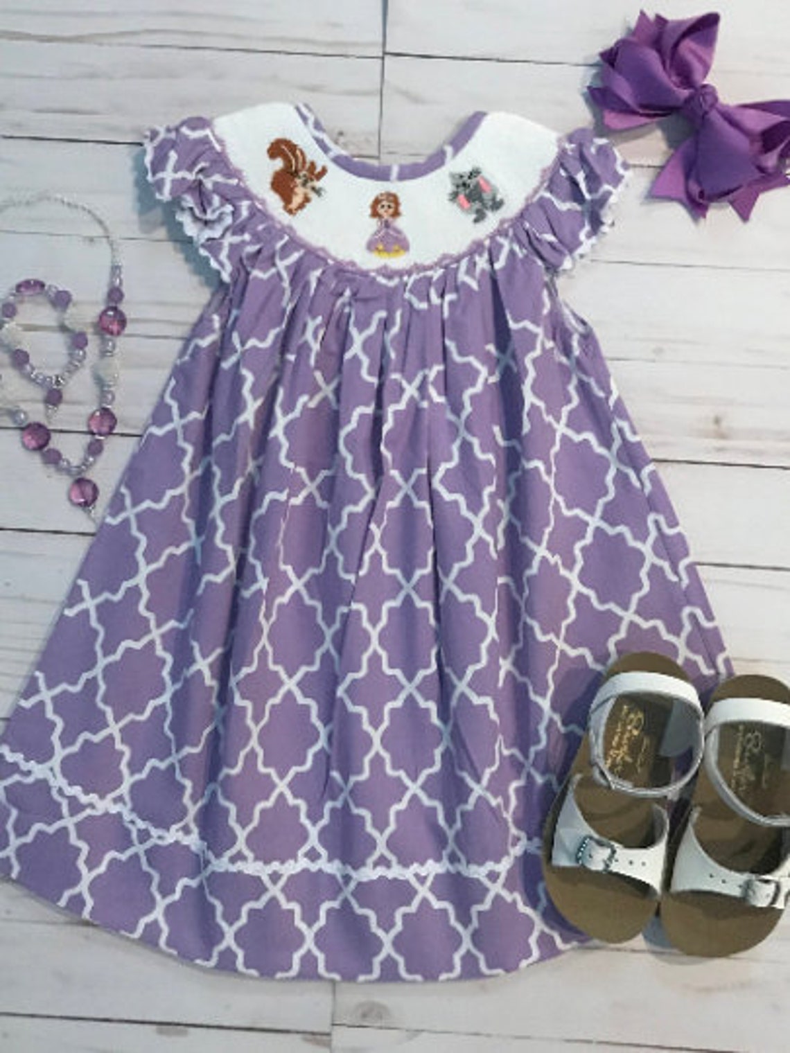 Disney Inspired Princess Sofia Smocked Dress Etsy