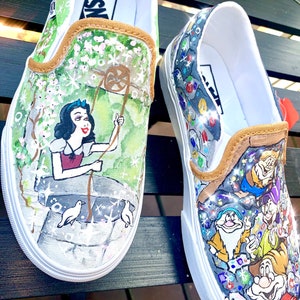Custom VANS Disney Princess Made to Order Slip-On Painted Vans Shoes