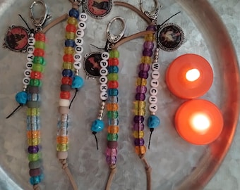 Halloween Keychains/Spooky season~Bag charms~Purse charm~Pony beads~gifts for her