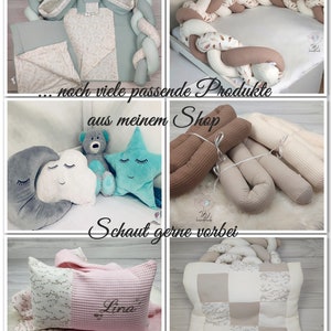 Set zur Geburt Kissen und Decke mit Namen und Motiv in verschiedenen Farben und Motiven Bild 10