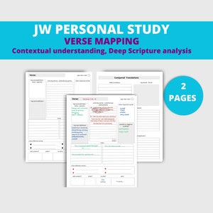 JW Bible Reading, JW Personal Study, Verse Study, Verse Mapping, Scripture Study, Scripture Study Notes, JW Family Worship,
