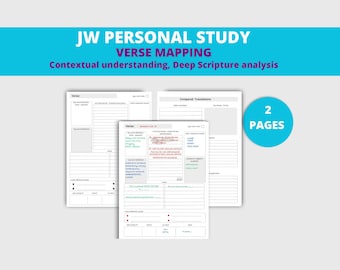 JW Lecture de la Bible, JW Étude personnelle, Étude de versets, Cartographie de versets, Étude des Écritures saintes, Notes d'étude des Écritures saintes, Culte de la famille JW,