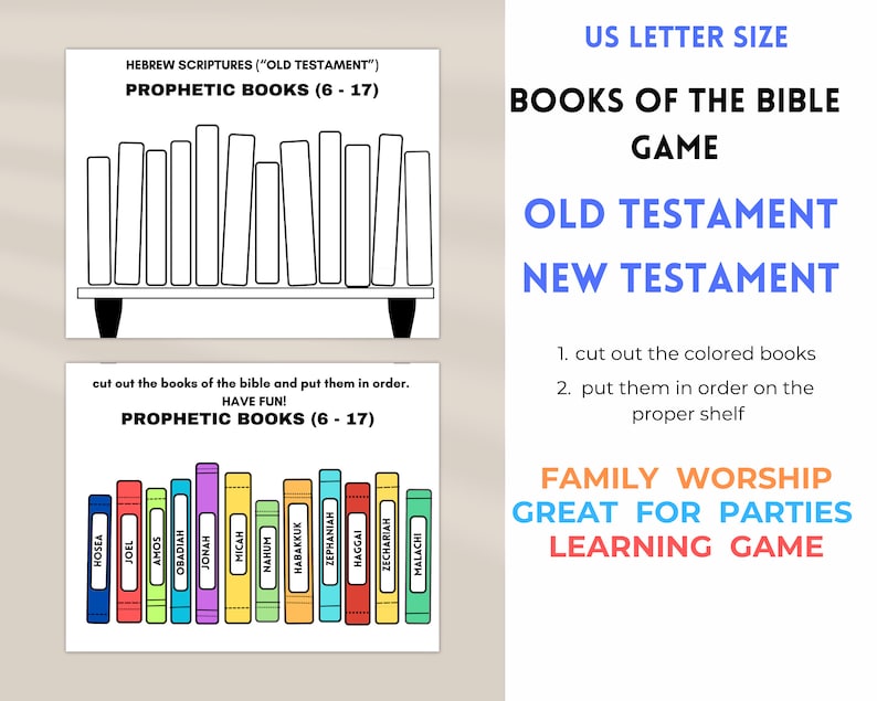 Books of the Bible Practice Game JW Books of the Bible Printable Memory ...