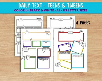 JW täglich Text Arbeitsblatt für Teens & Tweens | Zeugen Jehova Kinder Bibel Journal | Spirituelle Routine zum Ausdrucken | PDF der Glaubens-Übungen für Teenager