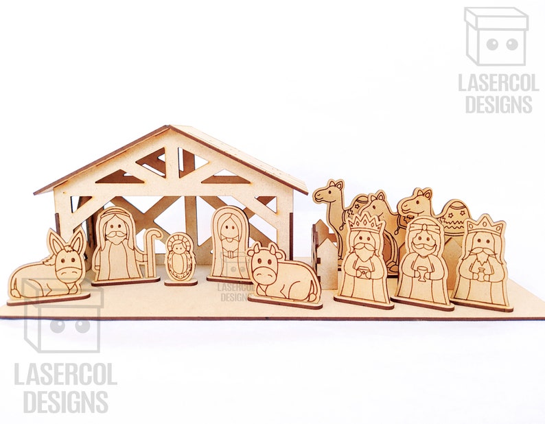 Nativity Scene Christmas Gift Laser Cut Files SVGDXFPDFAi Glowforge Files Instant Download Pesebre Nacimiento image 9
