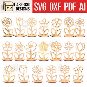 Blumen Bundle (Set 1-2-3-4) - Laser Cut Files - SVG+DXF+PDF - Glowforge Files - Instant Download