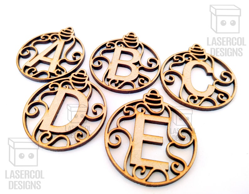 Download Monogram Christmas Ornament Laser Cut Files SVGDXFPDFAi | Etsy