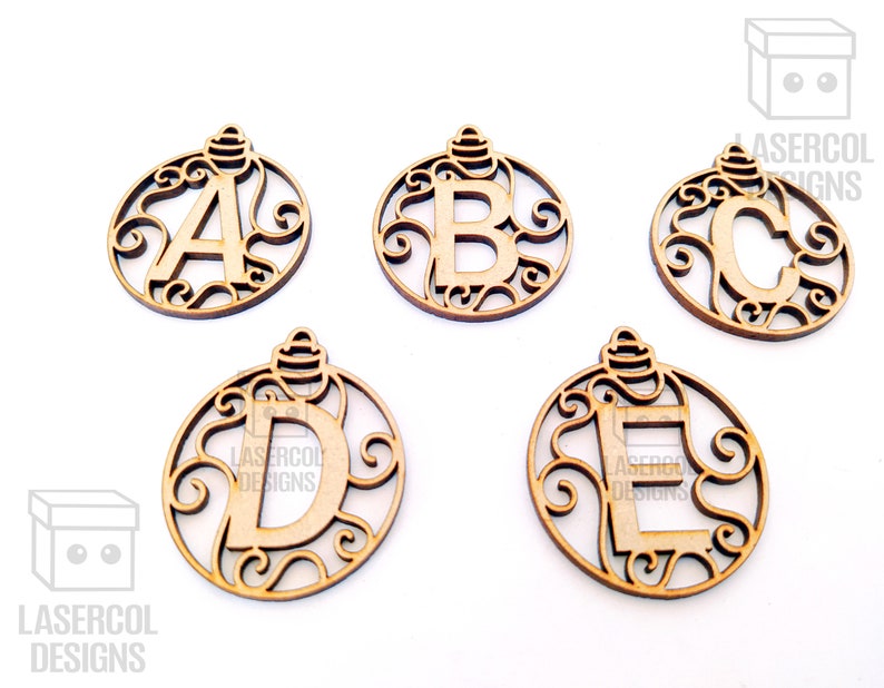 Download Monogram Christmas Ornament Laser Cut Files SVGDXFPDFAi | Etsy